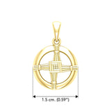 Saint Brigids Cross Solid Yellow Gold Pendant GPD5882