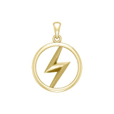 Zeus God Lightning Bolt Solid Yellow Gold  Pendant GPD5897