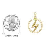 Zeus God Lightning Bolt Solid Yellow Gold Pendant GPD5897 - Jewelry