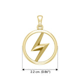 Zeus God Lightning Bolt Solid Yellow Gold Pendant GPD5897 - Jewelry