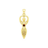 Celtic Infinity Goddess with Birthstone Solid Yellow Gold Pendant GPD5959 - Jewelry