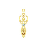 Celtic Infinity Goddess with Birthstone Solid Yellow Gold Pendant GPD5959 - Jewelry