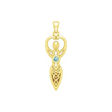 Celtic Infinity Goddess with Birthstone Solid Yellow Gold Pendant GPD5959 - Jewelry