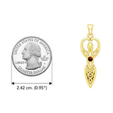 Celtic Infinity Goddess with Birthstone Solid Yellow Gold Pendant GPD5959 - Jewelry