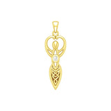 Celtic Infinity Goddess with Birthstone Solid Yellow Gold Pendant GPD5959 - Jewelry