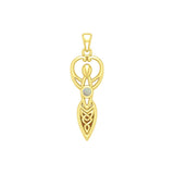 Celtic Infinity Goddess with Birthstone Solid Yellow Gold Pendant GPD5959 - Jewelry