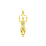 Celtic Infinity Goddess with Birthstone Solid Yellow Gold Pendant GPD5959 - Jewelry