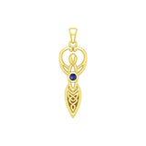 Celtic Infinity Goddess with Birthstone Solid Yellow Gold Pendant GPD5959 - Jewelry