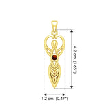 Celtic Infinity Goddess with Birthstone Solid Yellow Gold Pendant GPD5959 - Jewelry