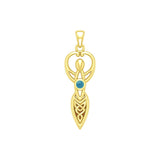 Celtic Infinity Goddess with Birthstone Solid Yellow Gold Pendant GPD5959 - Jewelry