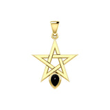 Star Spirit Solid Yellow Gold Pendant with Gemstone GPD5963 - Jewelry