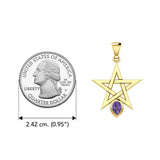 Star Spirit Solid Yellow Gold Pendant with Gemstone GPD5963 - Jewelry