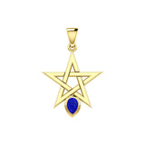 Star Spirit Solid Yellow Gold Pendant with Gemstone GPD5963 - Jewelry