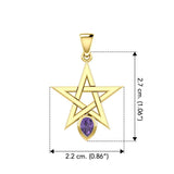 Star Spirit Solid Yellow Gold Pendant with Gemstone GPD5963 - Jewelry