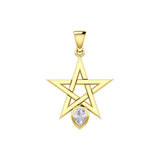 Star Spirit Solid Yellow Gold Pendant with Gemstone GPD5963 - Jewelry