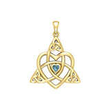 Celtic Heart Birthstone Trinity Solid Yellow Gold Pendant GPD5990 - Jewelry