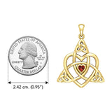 Celtic Heart Birthstone Trinity Solid Yellow Gold Pendant GPD5990 - Jewelry