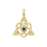 Celtic Heart Birthstone Trinity Solid Yellow Gold Pendant GPD5990 - Jewelry