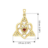 Celtic Heart Birthstone Trinity Solid Yellow Gold Pendant GPD5990 - Jewelry