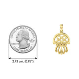 Jellyfish with Celtic Heart Solid Yellow Gold Pendant GPD6078 - Jewelry