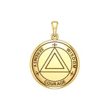 Sigil Seal of The AA Recovery Solid Yellow Gold Pendant GPD6160 - Jewelry