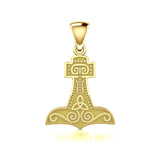 Thor's Hammer Solid Gold Pendant GPD864-6mm.Bale - Jewelry