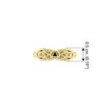 Celtic AA Recovery Inlaid Stone Solid Yellow Gold Ring GRI1272