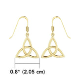 Endless Connection in Celtic Triquetra ~ Solid Gold Jewelry Dangling Earrings GTE128