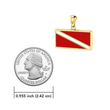 Dive Flag 14 Karat Solid Gold Pendant GTP1362 - Jewelry