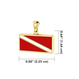 Dive Flag 14 Karat Solid Gold Pendant GTP1362 - Jewelry