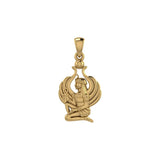 Isis Egyptian goddess Solid Yellow Gold Pendant GTP1585