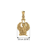 Isis Egyptian goddess Solid Yellow Gold Pendant GTP1585