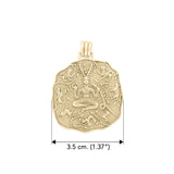 God Cernunnos in his mighty throne 14K Gold Pendant GTP3460