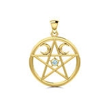 Pentagram Pentacle Solid Gold Pendant GTP469