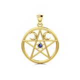 Pentagram Pentacle Solid Gold Pendant GTP469