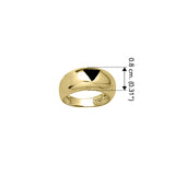 Rainbow Triangle Solid Yellow Gold Ring with Inlaid Stone GTR1021