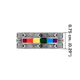 Rainbow Inlay Silver Ring JR259 - Jewelry