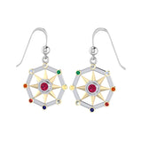 Surya Sun ~ Vedic Energies Sterling Silver and 14K Gold Accents Earrings MER1341