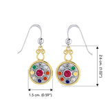 Ketu Moon's South Node Sterling Silver with 14K Gold Accent Earrings With Gemstone MER1342