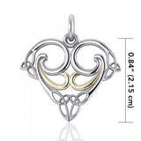 Eternal life’s significance ~ Sterling Silver Celtic Triquetra Pendant with 14k Gold Accent MPD1268 - Jewelry