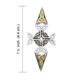 Celtic Trinity Cross Silver & 18K Gold Accent Pendant MPD1820 - Jewelry