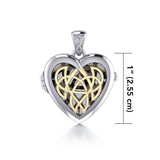 Celtic Heart Aroma Silver and 14K Gold Accent Locket Pendant MPD5040 - Jewelry