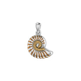 DiveSilver Nautilus Shell Sterling Silver with Gold Accent MPD6335