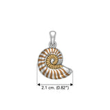 DiveSilver Nautilus Shell Sterling Silver with Gold Accent MPD6335