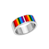 Rainbow Band Silver Ring SM015 - Jewelry