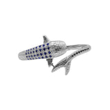 Whale Shark Silver Cuff Bracelet with Gemstones and Locking System TBA300 - Jewelry