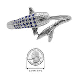 Whale Shark Silver Cuff Bracelet with Gemstones and Locking System TBA300 - Jewelry