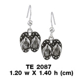 Beach Life in Flip Flops ~ Sterling Silver Hook Earrings TE2087