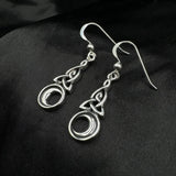 Celtic Triquetra with Crescent Moon Sterling Silver Earrings TE2565