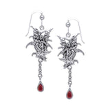 Stargazer Faery Silver Earrings with Dangling Gem TE2961